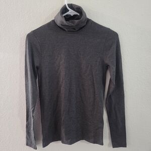 NEW Ralph Lauren Women's Turtleneck Long Sleeve Dusky Grey Pima Cotton Blend S